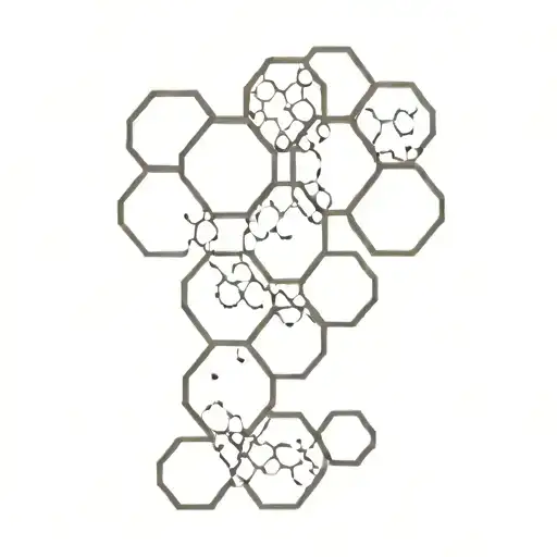 be and half of round honey comb tattoo design idea