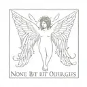 uirapuru with open wings and phrase "None but ourselves can free our minds" tattoo design idea