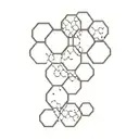 be and half of round honey comb tattoo design idea