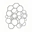 be and half of round honey comb tattoo design idea