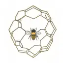 be and half of round honey comb tattoo design idea