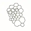 be and half of round honey comb tattoo design idea