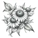 Echinacea with broken chains tattoo design idea