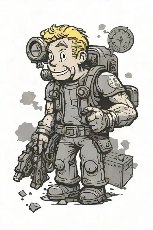 Fallout Vault Boy tattoo design idea