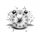 hourglass, broken clock,  momento mori tattoo design idea