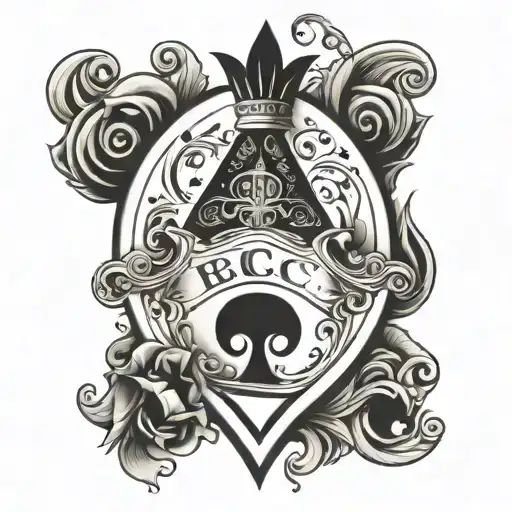 Tattoo for a queen of spades, simple, white back ground. With the text 'BBC Only' tattoo design idea