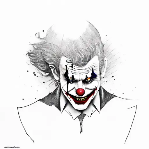 joker and clown tattoo design idea