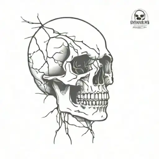Broken Skull tattoo design idea