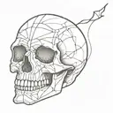 Broken Skull tattoo design idea
