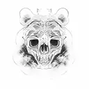 bear skull  tattoo design idea
