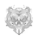 bear skull  tattoo design idea