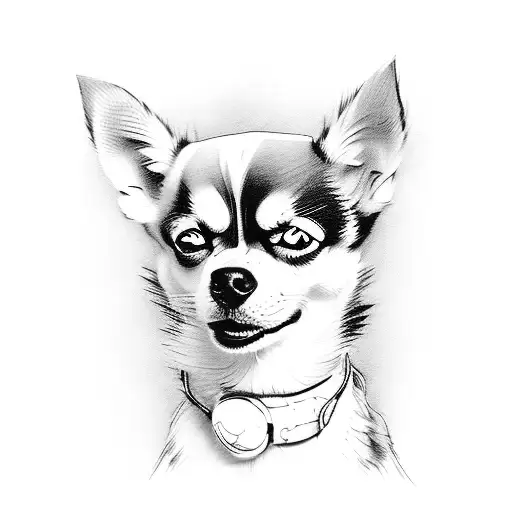 dog paws with the names : Anouk (husky), Dobby (chihuahua), Taco Bell (chihuahuas) ,Merlin (chihuahua) tattoo design idea