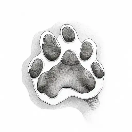 Dog paw tattoo design idea