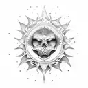 alive sun tattoo design idea