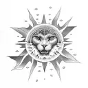 alive sun tattoo design idea