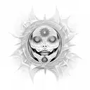 alive sun tattoo design idea