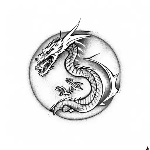 Dragon Moon DND tattoo design idea