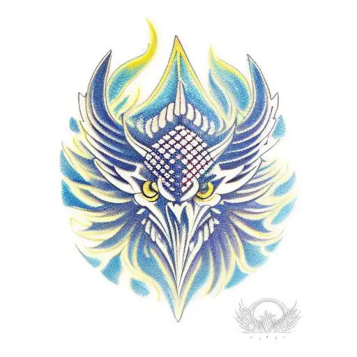 Scorpio symbol morphing into a majestic phoenix tattoo design idea