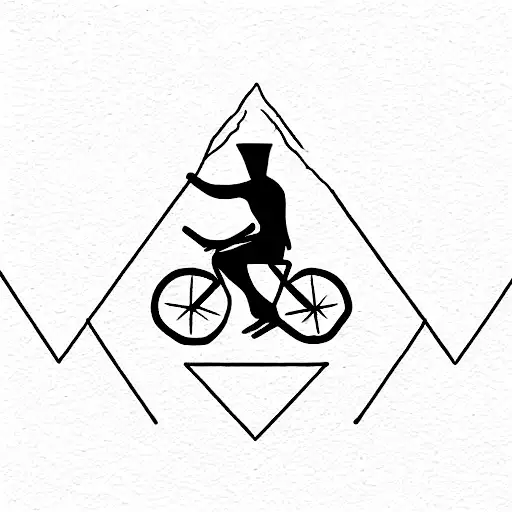 cycling sport in pyramid, in the corners( friendship, mentality, family, dreams) tattoo design idea