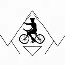 cycling sport in pyramid, in the corners( friendship, mentality, family, dreams) tattoo design idea