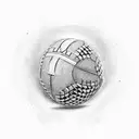 Hustler kicking a football with St Lucia scenery tattoo design idea