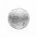 Hustler kicking a football with St Lucia scenery tattoo design idea