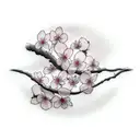 Cherry blossom with ropes tattoo one chest going over shoulder tattoo design idea