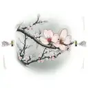 Cherry blossom with ropes tattoo one chest going over shoulder tattoo design idea