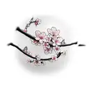 Cherry blossom with ropes tattoo one chest going over shoulder tattoo design idea