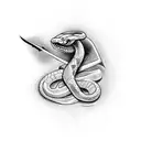 Snake and dagger tattoo design idea