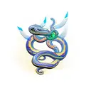 Snake and dagger tattoo design idea