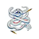 Snake and dagger tattoo design idea