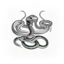 Snake and dagger tattoo design idea