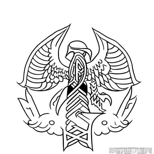 Ukrainian trident tattoo design idea
