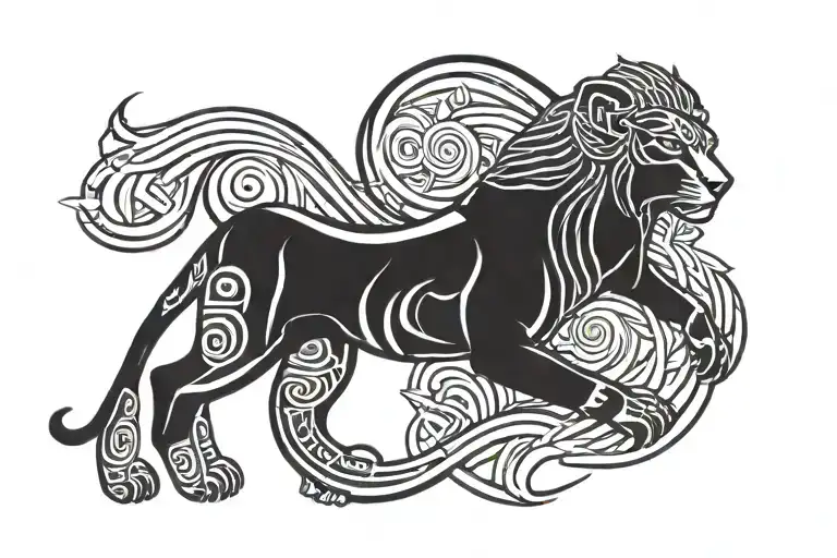 Sekhmet lioness woman tattoo design idea