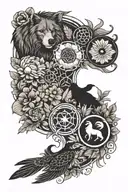 sturgeon, bear paw, eagle talon, raven claw, wolf paw, buffalo print, turtle track, bee, ojibwe florals    tattoo design idea