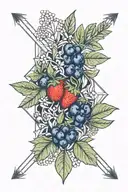 blueberries, strawberries, wild rice, sage, tobacco, cedar, sweet grass  tattoo design idea
