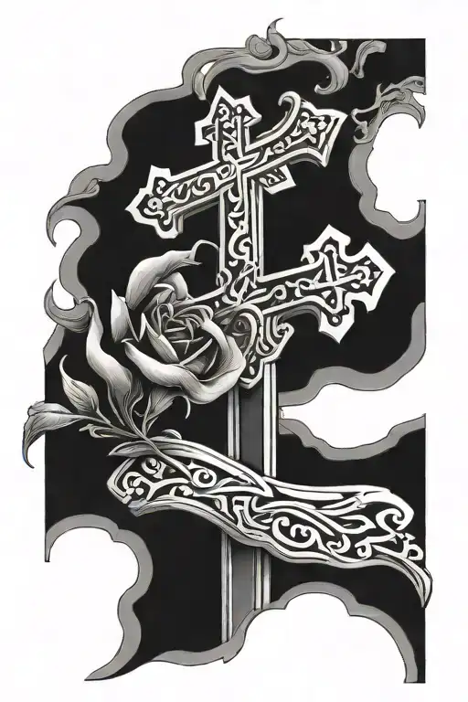 cross memorial tattoo tattoo design idea