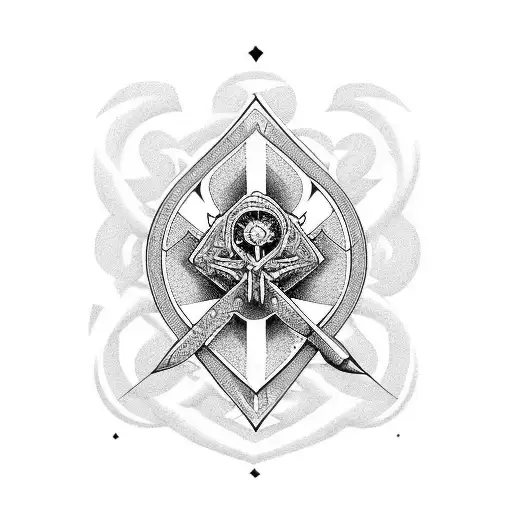 galic, irish, momento mori, Live by the sword die by the sword tattoo design idea