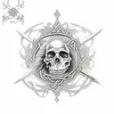 galic, irish, momento mori, Live by the sword die by the sword tattoo design idea