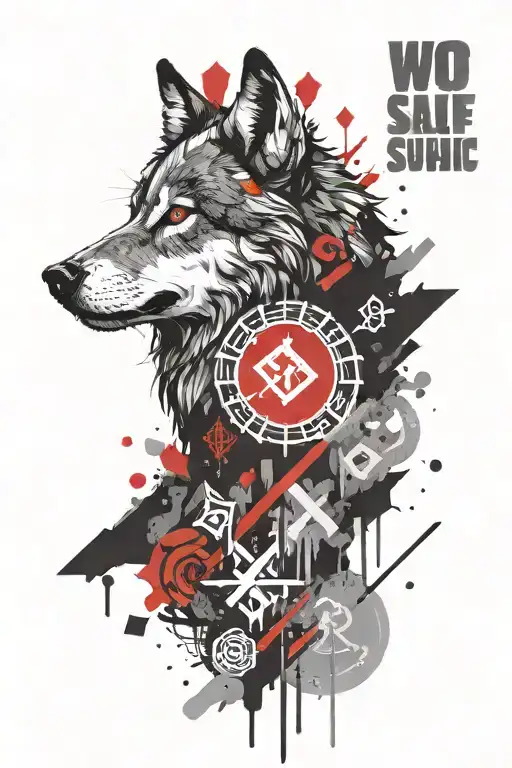 wolf slavic runes tattoo tattoo design idea