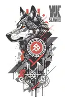 wolf slavic runes tattoo tattoo design idea