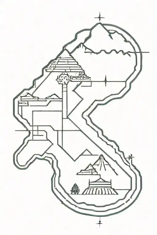 peru and the nazca lines tattoo design idea