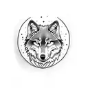 Wolf with the moon tattoo design idea