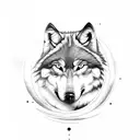 Wolf with the moon tattoo design idea