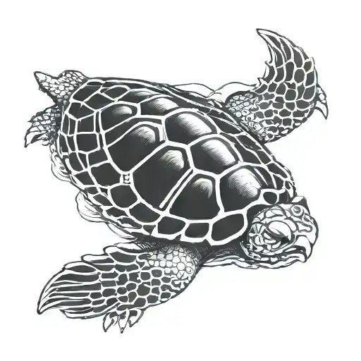 japanese hawaiian turtle laying tattoo design idea