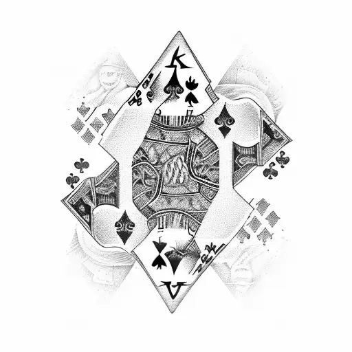 playing cards king and ace tattoo design idea
