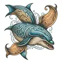 blue whale tattoo design idea