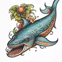 blue whale tattoo design idea