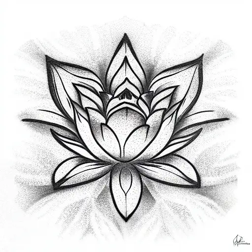 Realistic lotus flower tattoo design by Liz Venom by LizVenom on DeviantArt